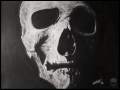 Skull  (White Pastel on Black Paper -150gr-21x29,7cm)